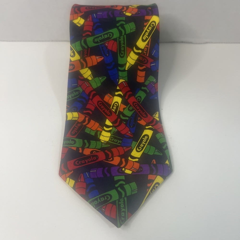 Vintage Crayola 1999 Binney & Smith Mens Multicolor Crayons Tie L56.5" W4"